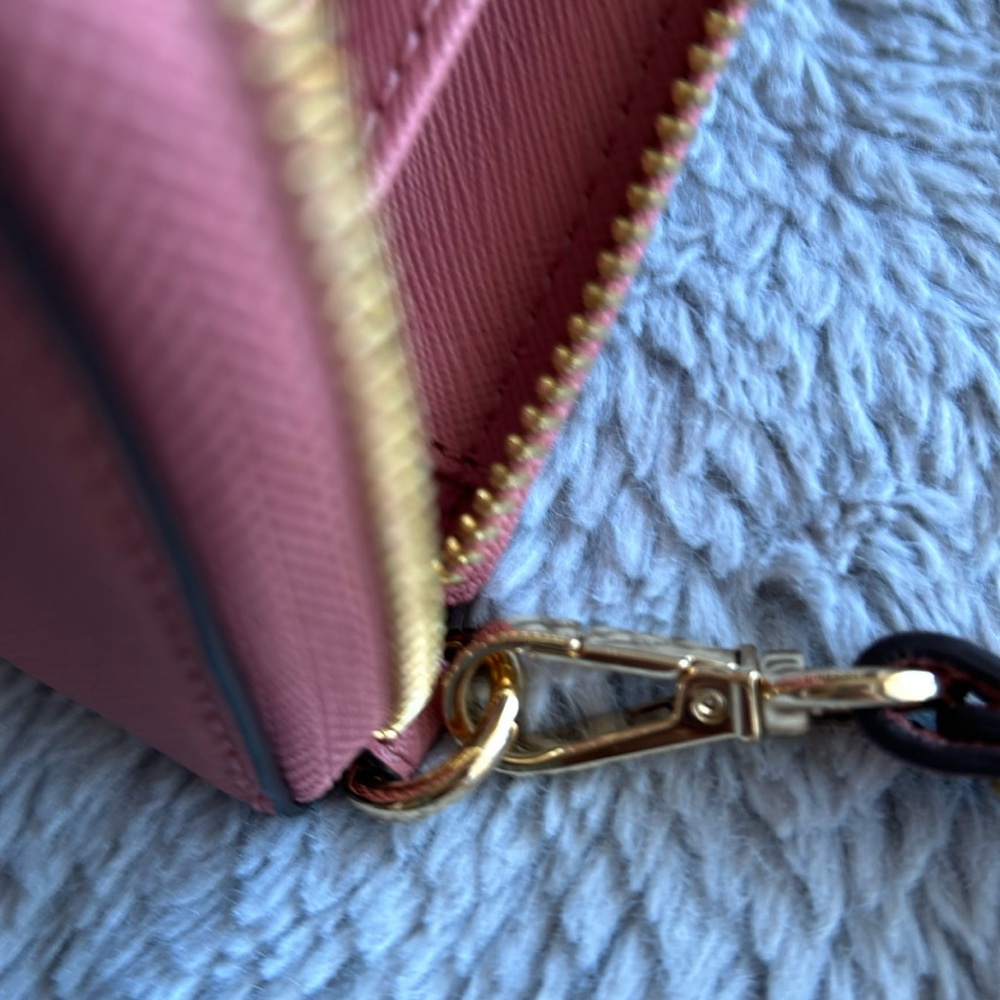 Michael Kors Pink Saffiano Zip-Around Wristlet Wallet - Picture 11 of 11